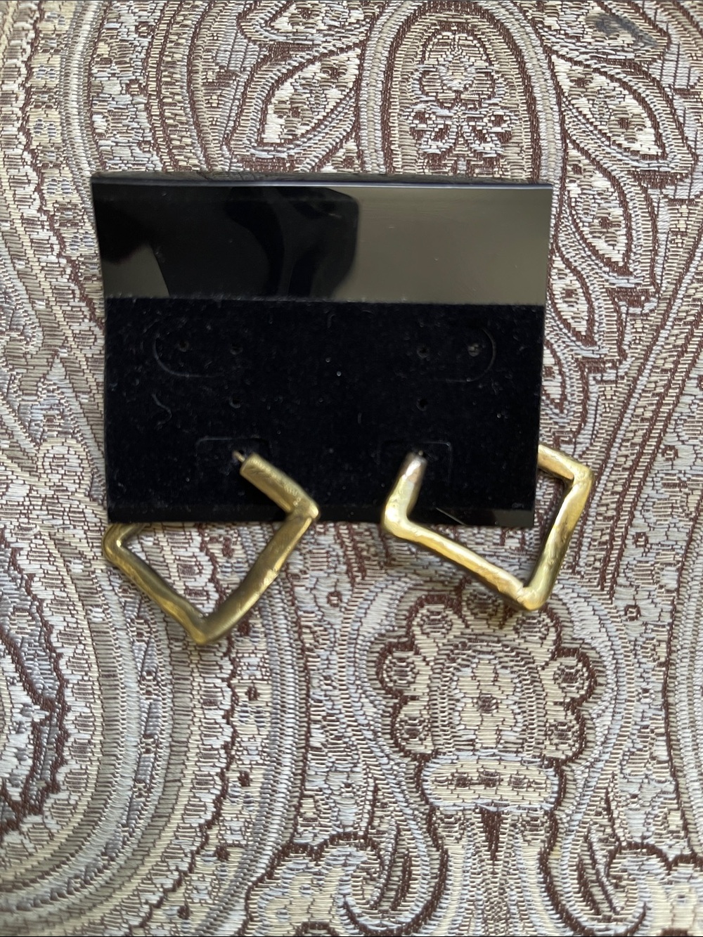 Bronze Geometric Open Square Hoop Earrings